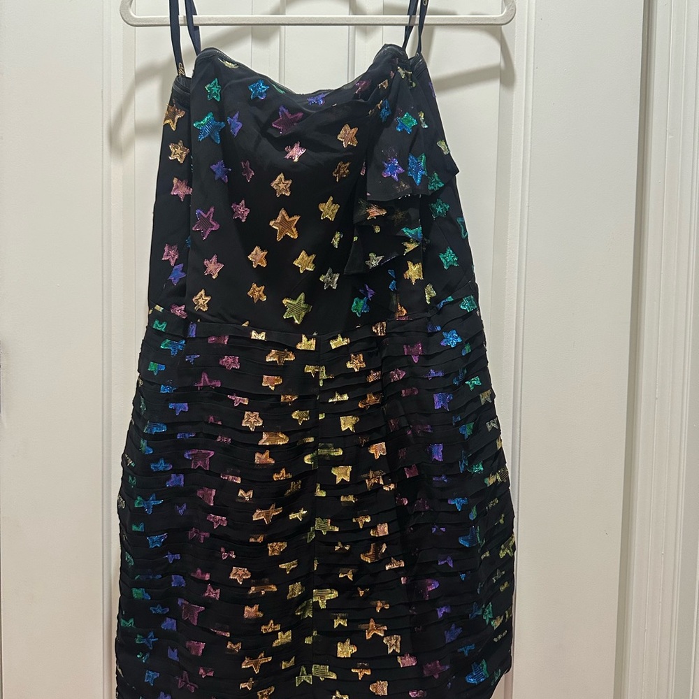 Shoshanna Black Dress with Multicolor Stars